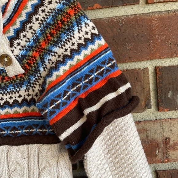 Hanna Andersson Cable Knit Sweater Dress Fair Isle Size 80 US 2 - Picture 9 of 16